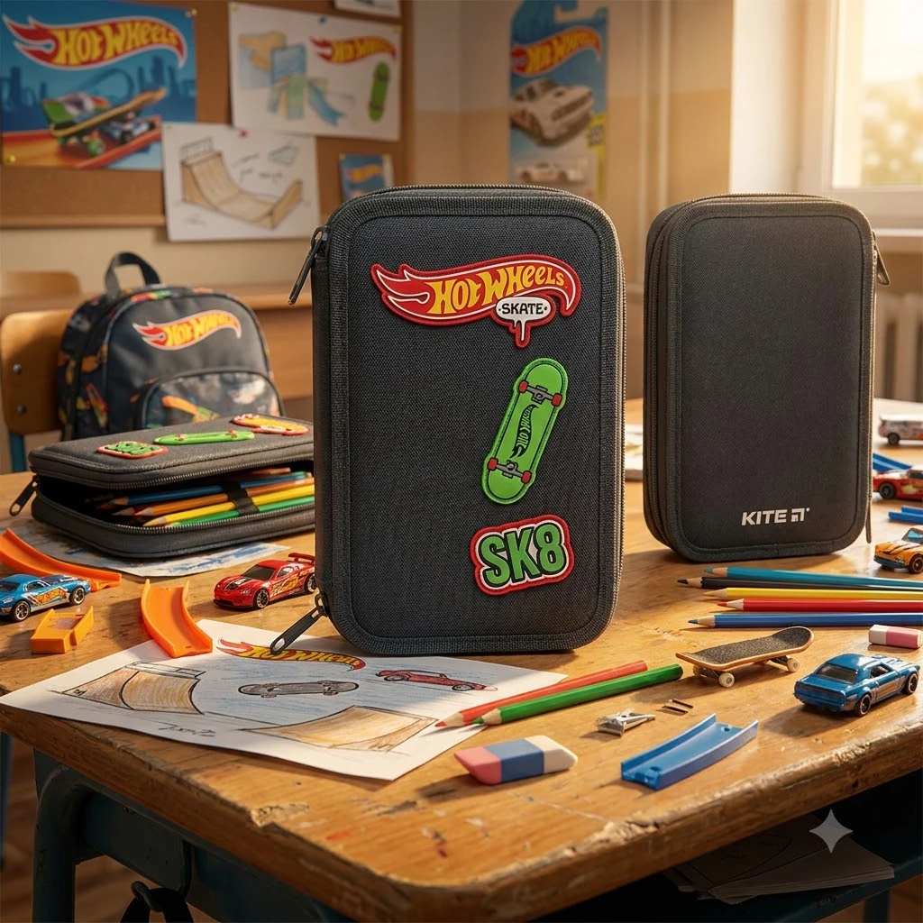 Пенал шкільний "Hot Wheels" Kite