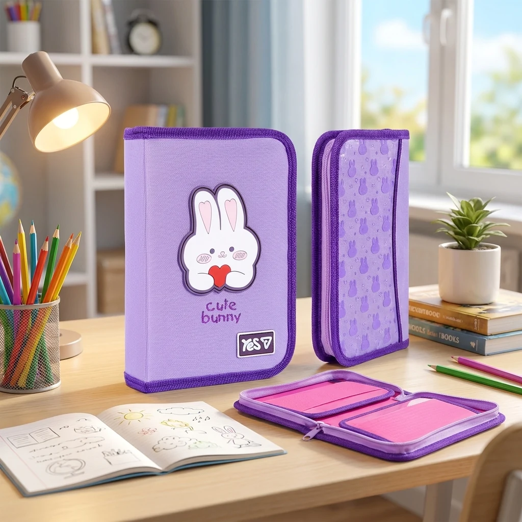 Пенал твердий Yes одинарний з двома клапанами HP-04 Cute Bunny 533740 533740