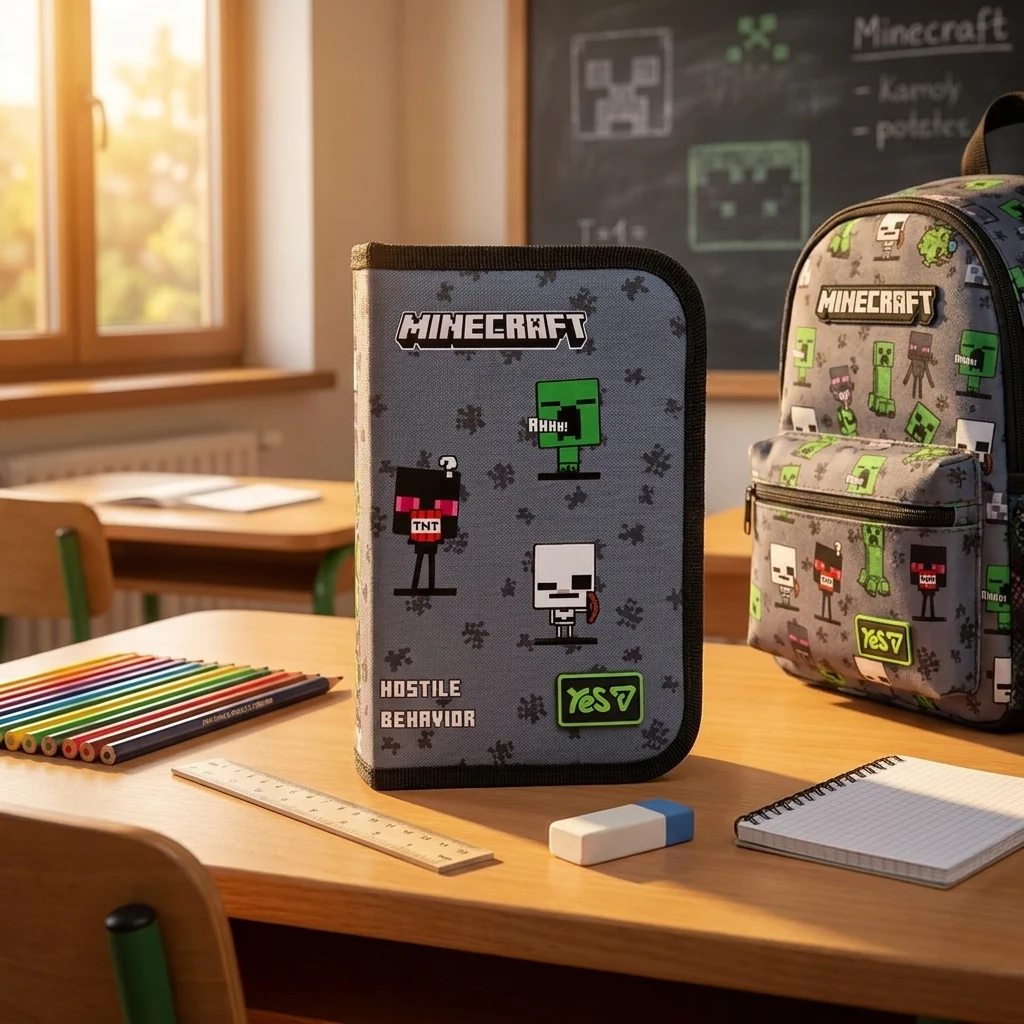 Пенал твердий Yes одинарний з двома клапанами HP-04 Minecraft Reality 533744 533744