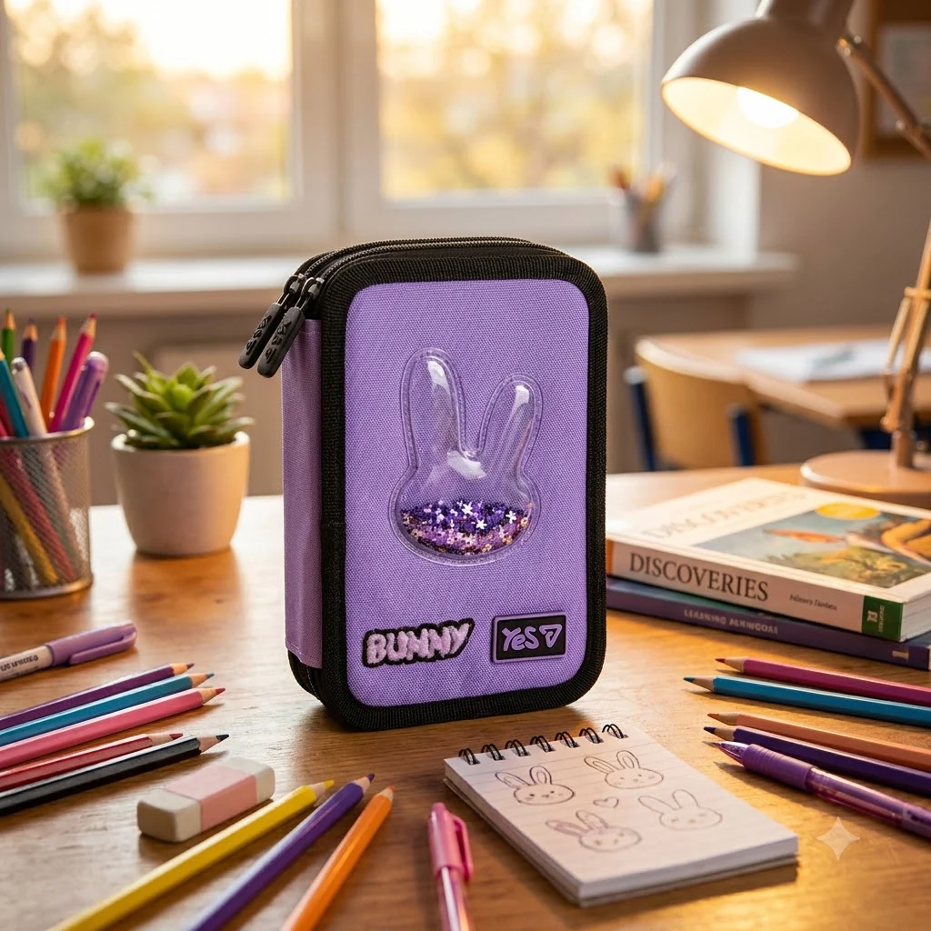 Пенал твердий Yes подвійний HP-01 Shiny Bunny 533708 533708