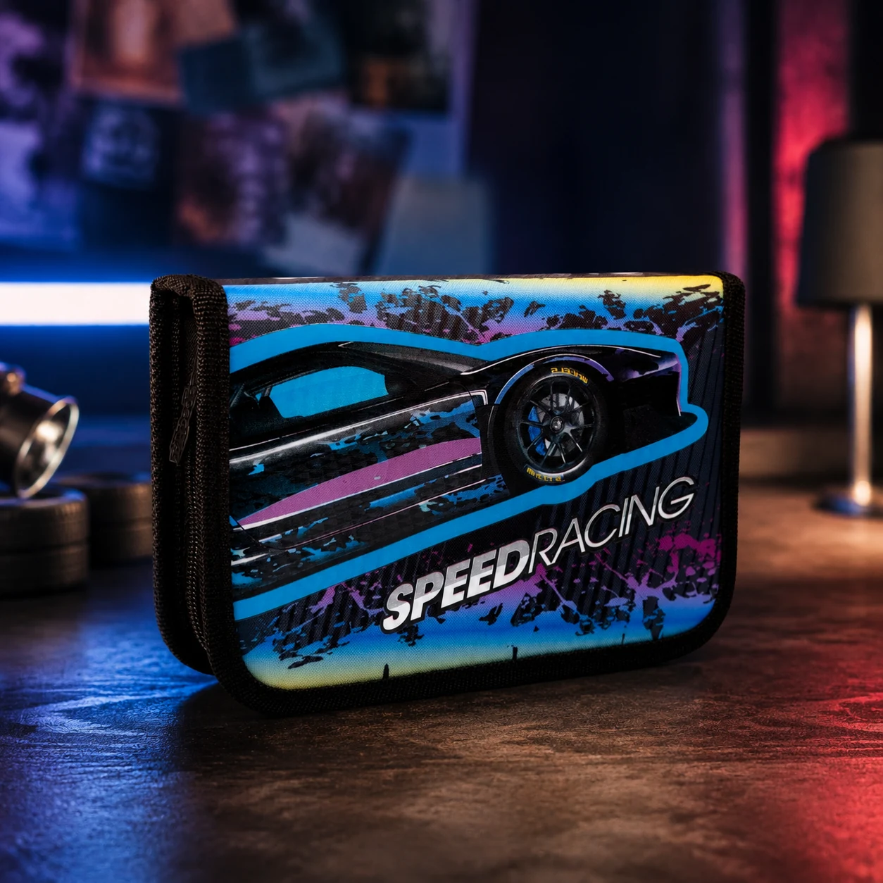 Пенал твердий 1Вересня одинарний без клапана HP-02 Speed Racing — Пенали та сумки