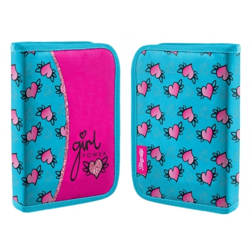 Пенал твердий 1Вересня одинарний без клапану HP-02 Heart, бірюзовий — фото 2