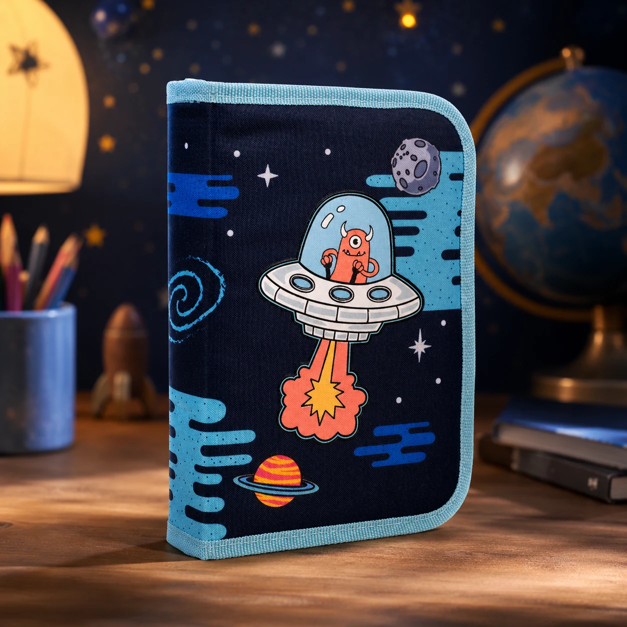 Пенал твердий 1Вересня одинарний з двома клапанами HP-04 Out Of Space — Пенали та сумки