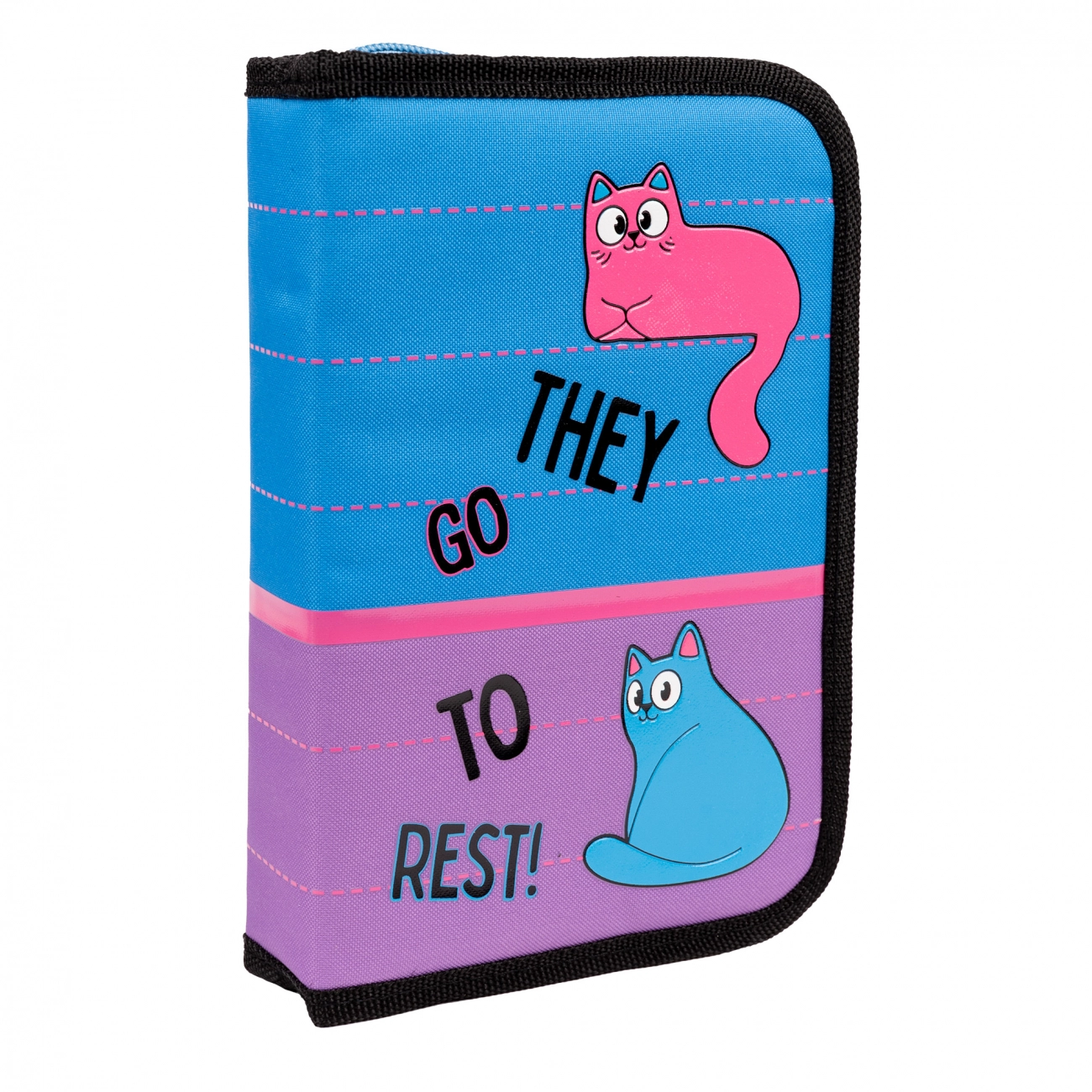 Пенал твердий 1Вересня одинарний з двома клапанами HP-04 Pink and Blue — фото 4