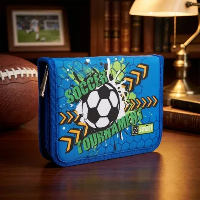 Пенал твердий Smart одинарний з двома клапанами HP-04 Football