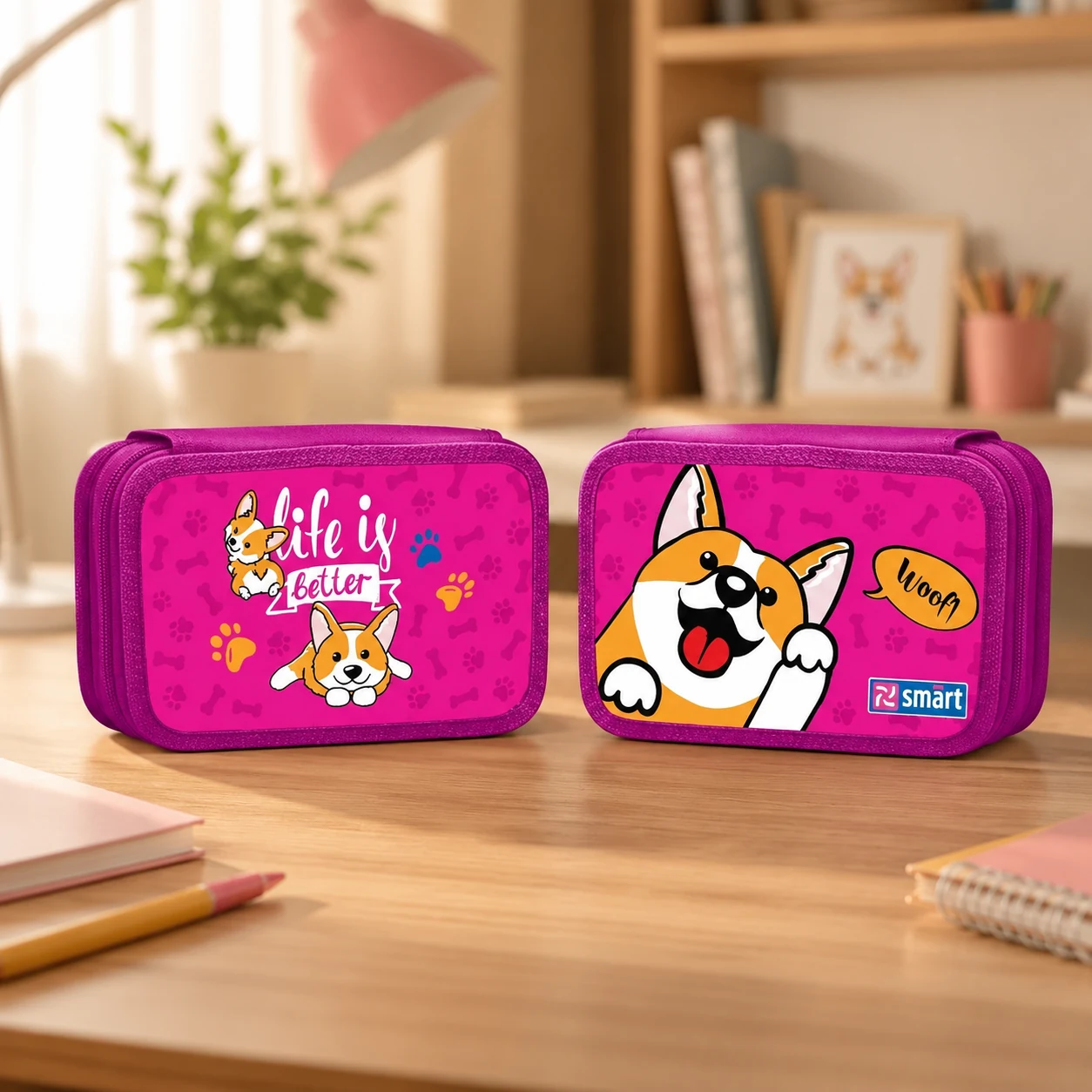 Пенал твердий Smart подвійний HP-01 Corgi — Пенали та сумки