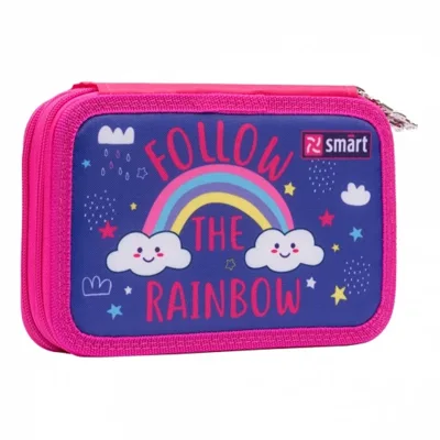 Пенал твердий SMART подвійний HP-01 Follow the rainbow фіолетовий