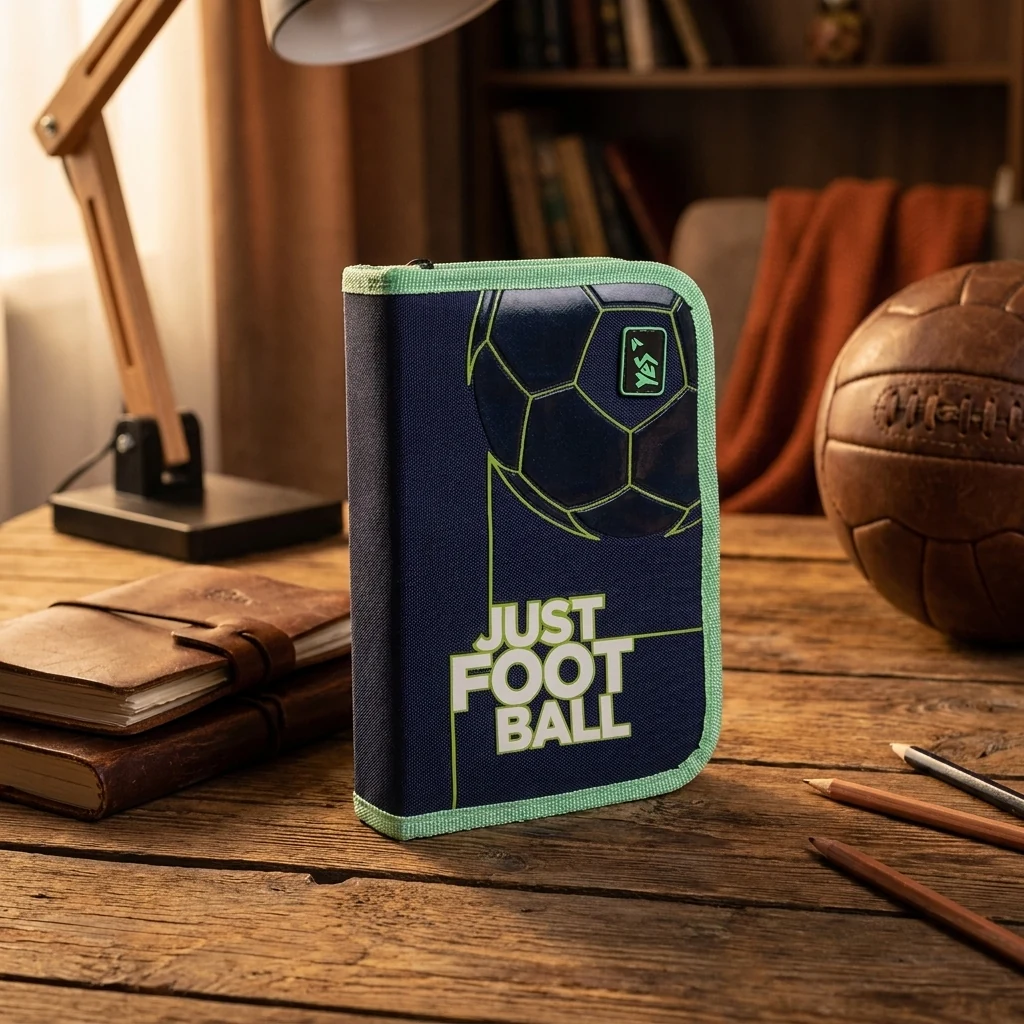 Пенал твердий YES одинарний без клапана HP-02 Football