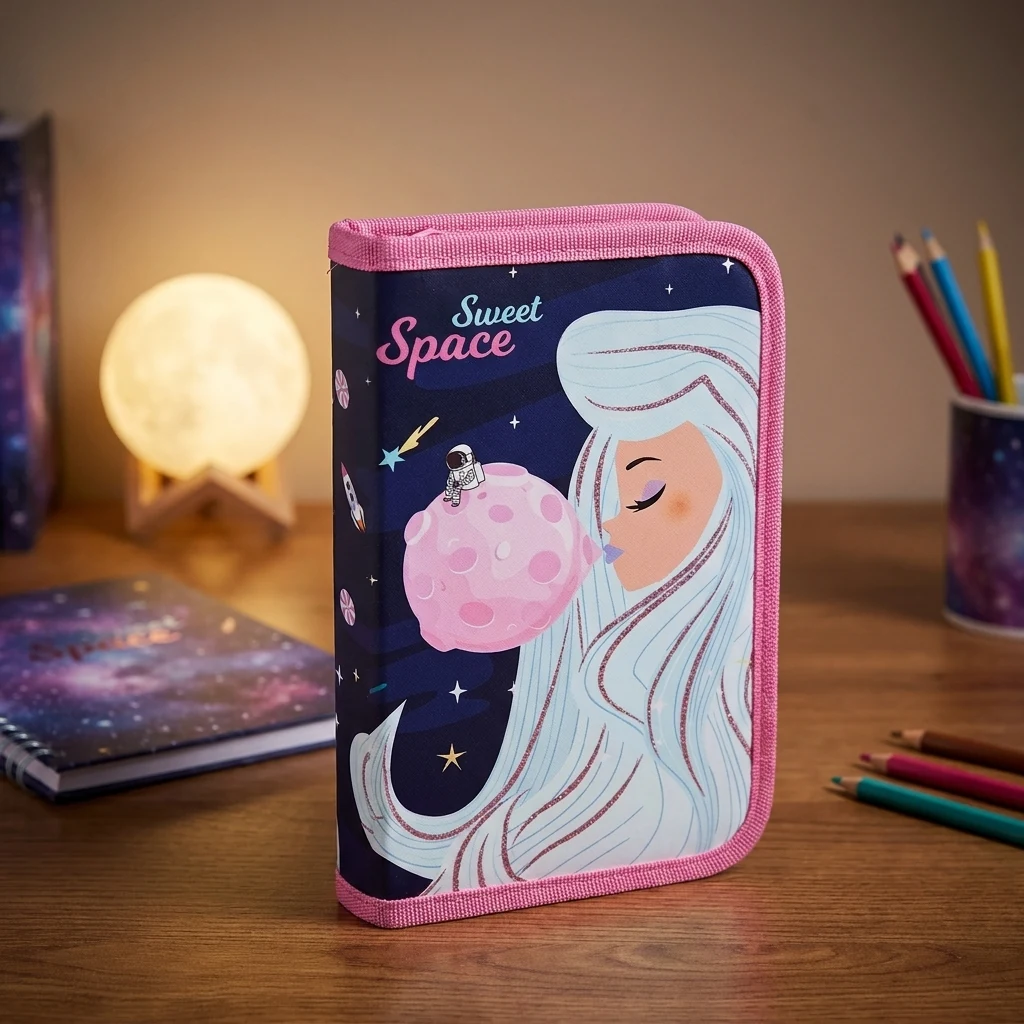 Пенал твердий YES одинарний з двома клапанами HP-04 Space Girl 533125