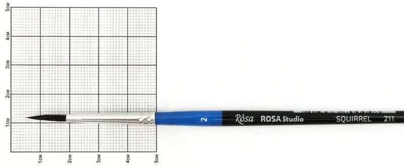 Пензель Білка круглий, 211, № 2, коротка ручка, Rosa Studio