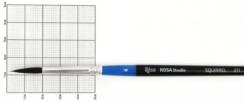 Пензель Білка круглий, 211, № 4, коротка ручка, Rosa Studio