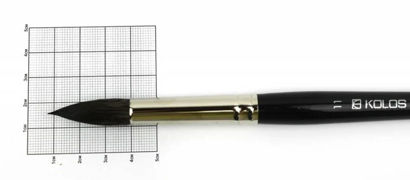 Пензель Білка круглий, Classic 3049R, № 11, коротка ручка, Kolos