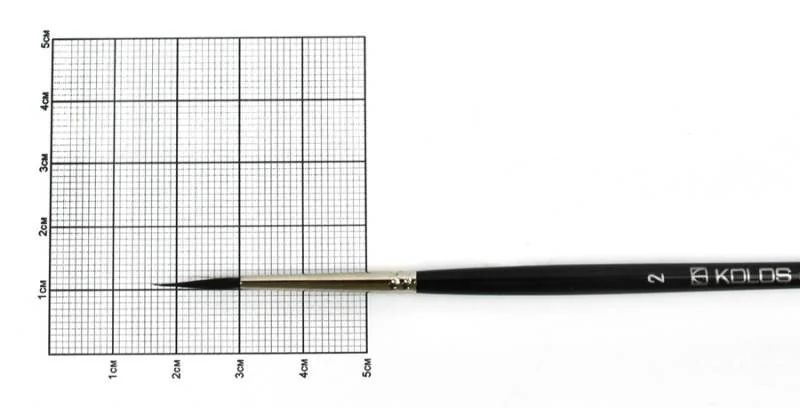 Пензель Білка круглий, Classic 3049R, № 2, коротка ручка, Kolos