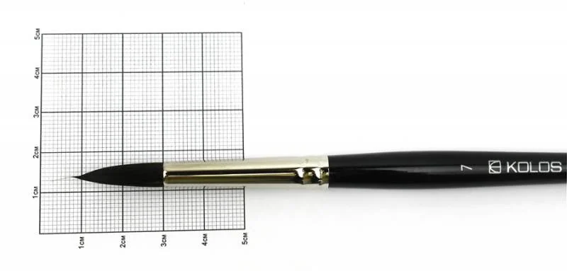 Пензель Білка круглий, Classic 3049R, № 7, коротка ручка, Kolos