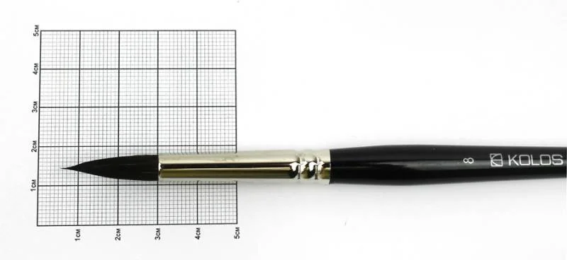 Пензель Білка круглий, Classic 3049R, № 8, коротка ручка, Kolos