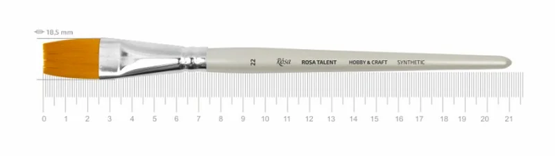 Пензель для декору, синтетика плоска, №22, коротка ручка, Rosa Talent