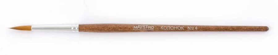 Пензель Колонок круглий №4 коротка ручка Maestro