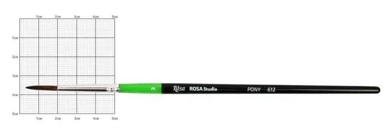Пензель Поні круглий, 612, № 3, коротка ручка, Rosa Studio