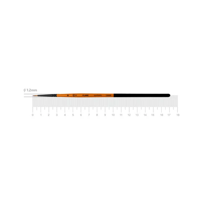 Пензель Синтетика кругла, Flame 1368R, №0, коротка ручка, Rosa