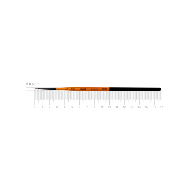 Пензель Синтетика кругла, Flame 1368R, №00, коротка ручка, Rosa