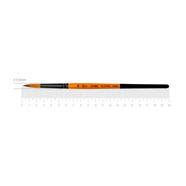 Пензель Синтетика кругла, Flame 1368R, №10, коротка ручка, Rosa