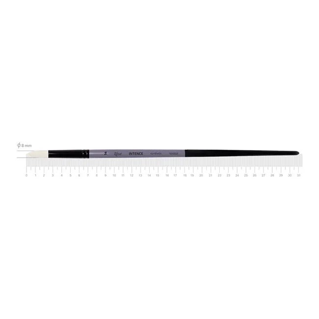 Пензель синтетика кругла Intense 1668SR, № 14, жорстка, загострена, довга ручка, для олії та акрилу, Rosa