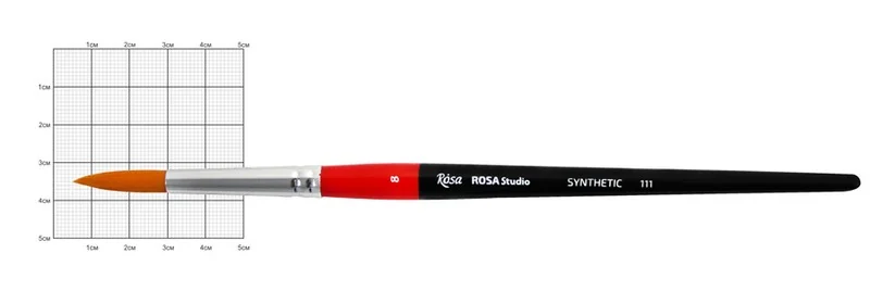 Пензель Синтетика круглий, 111, № 8, коротка ручка, Rosa Studio — фото 2
