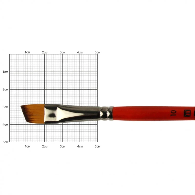 Пензель Синтетика кутова, Carrot 1097А, № 10, коротка ручка, Kolos