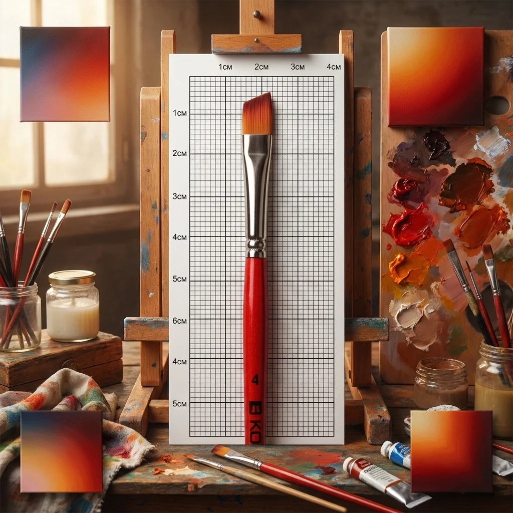 Пензель Синтетика кутова, Carrot 1097А, № 4, коротка ручка, Kolos