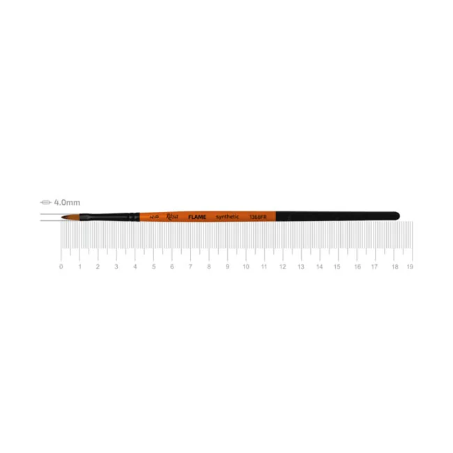 Пензель Синтетика овальна, Flame 1368FR, №00, коротка ручка, Rosa