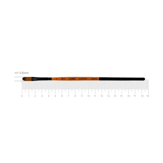 Пензель Синтетика овальна, Flame 1368FR, №1, коротка ручка, Rosa