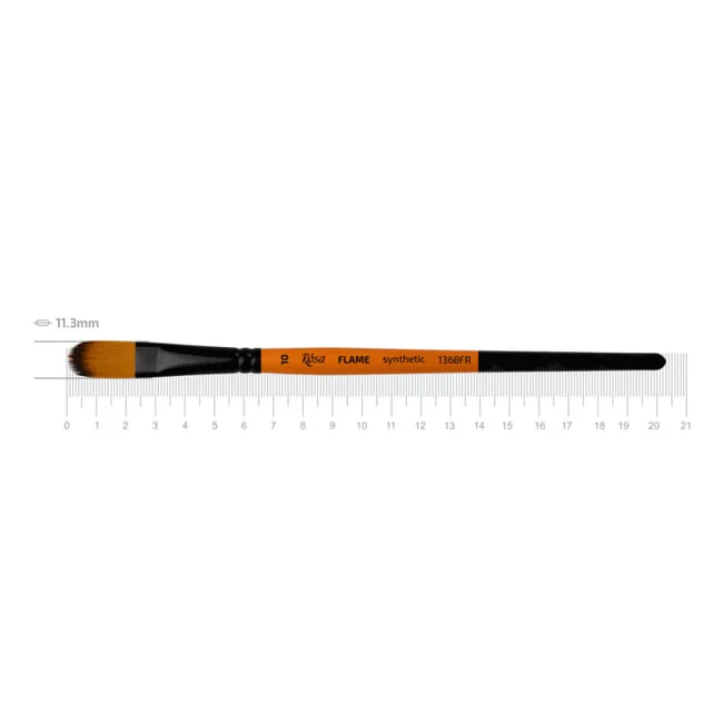 Пензель Синтетика овальна, Flame 1368FR, №10, коротка ручка, Rosa