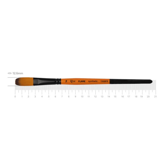 Пензель Синтетика овальна, Flame 1368FR, №14, коротка ручка, Rosa