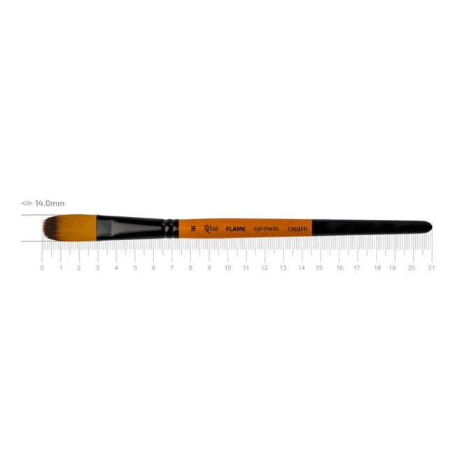 Пензель Синтетика овальна, Flame 1368FR, №16, коротка ручка, Rosa