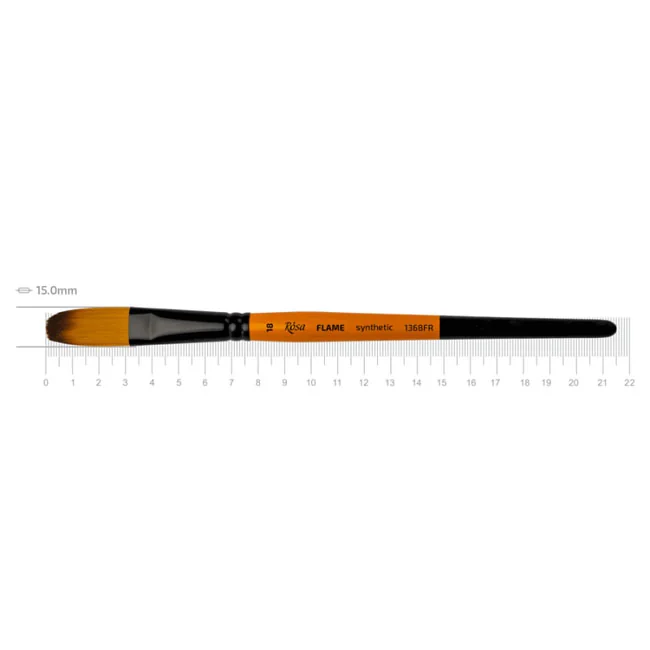 Пензель Синтетика овальна, Flame 1368FR, №18, коротка ручка, Rosa