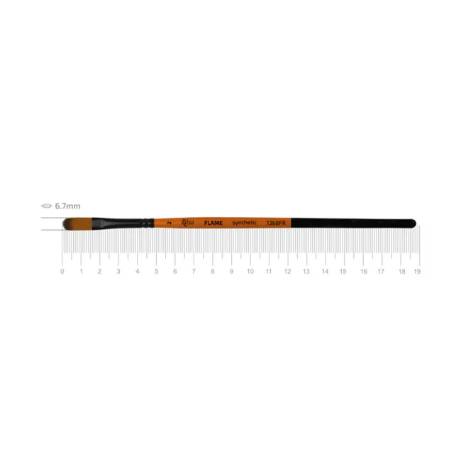 Пензель Синтетика овальна, Flame 1368FR, №2, коротка ручка, Rosa