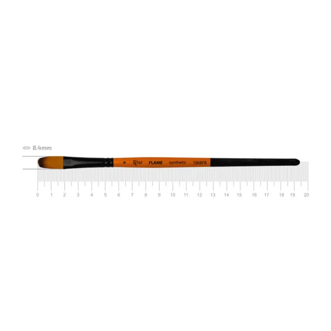 Пензель Синтетика овальна, Flame 1368FR, №4, коротка ручка, Rosa