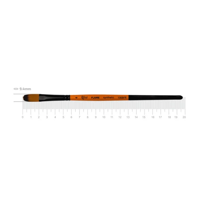 Пензель Синтетика овальна, Flame 1368FR, №6, коротка ручка, Rosa