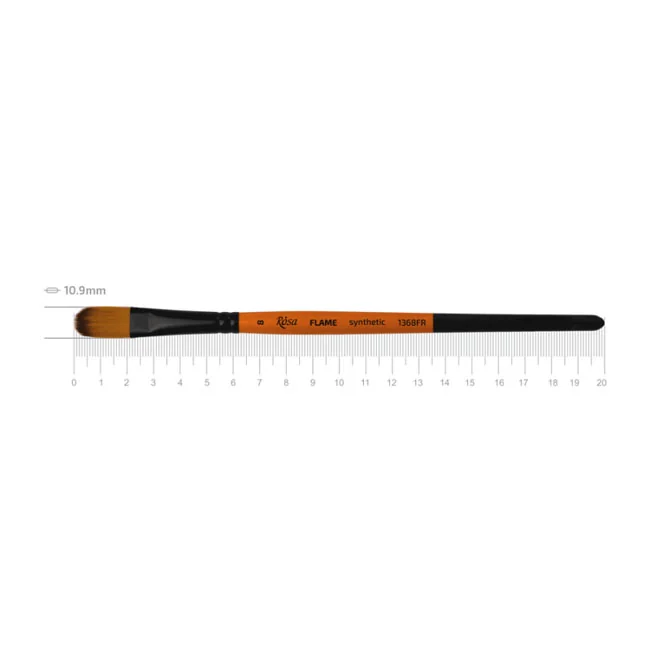 Пензель Синтетика овальна, Flame 1368FR, №8, коротка ручка, Rosa
