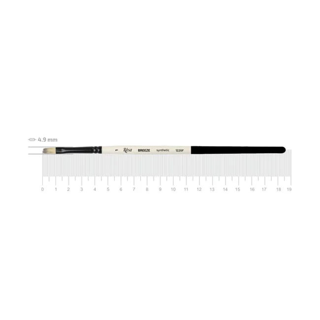 Пензель Синтетика плоска, Breeze 1226F, №1, коротка ручка, Rosa