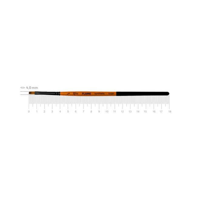 Пензель Синтетика плоска, Flame 1368F, №00, коротка ручка, Rosa