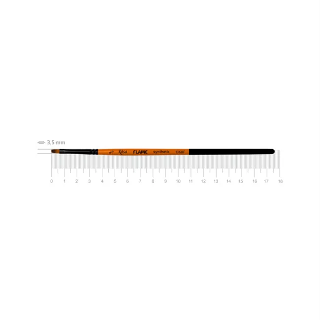 Пензель Синтетика плоска, Flame 1368F, №000, коротка ручка, Rosa