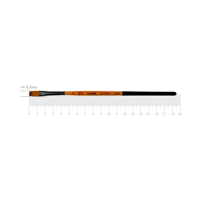 Пензель Синтетика плоска, Flame 1368F, №2, коротка ручка, Rosa