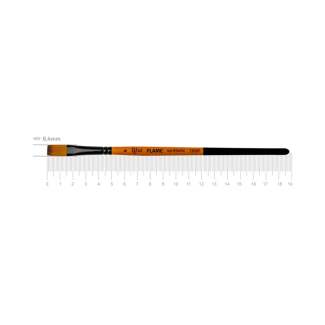 Пензель Синтетика плоска, Flame 1368F, №4, коротка ручка, Rosa