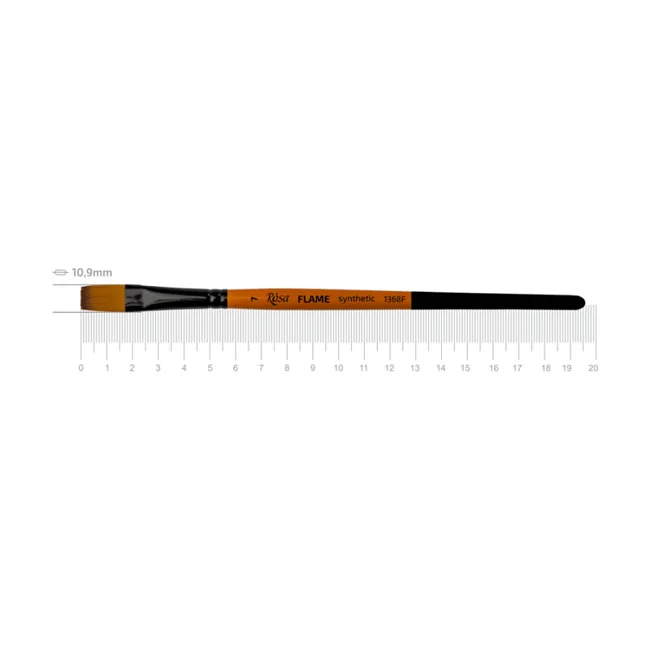 Пензель Синтетика плоска, Flame 1368F, №7, коротка ручка, Rosa
