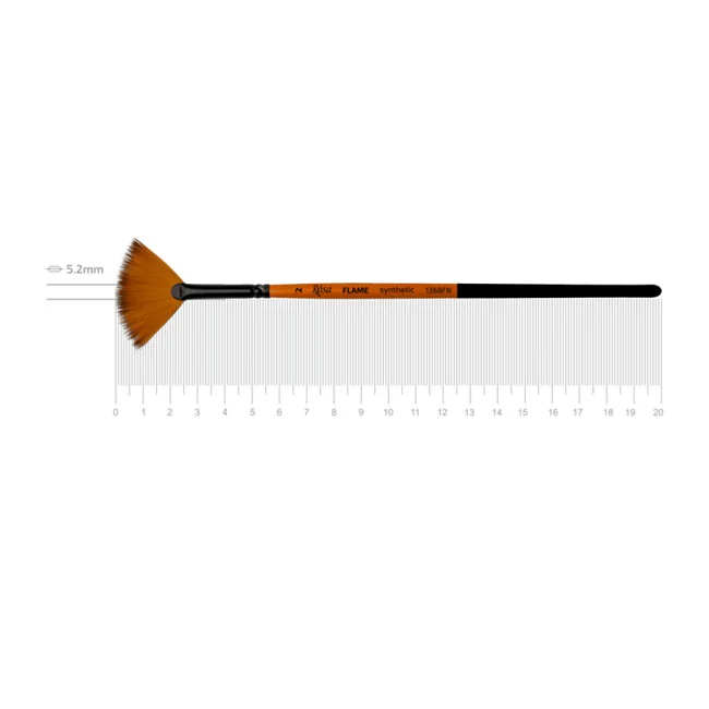 Пензель Синтетика віялова, Flame 1368FN, № 2, коротка ручка, Rosa