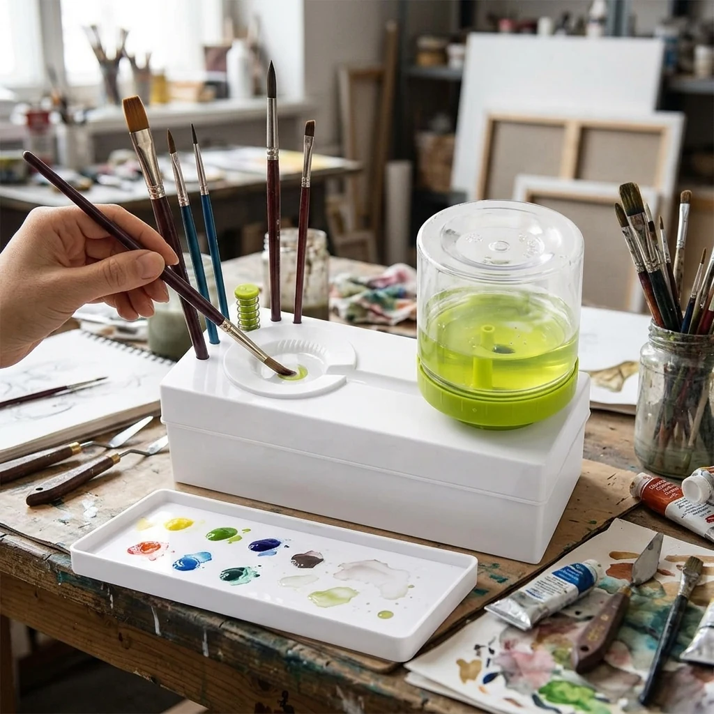Пензлемийка пластикова з системою зливу, D.K.Art&Craft