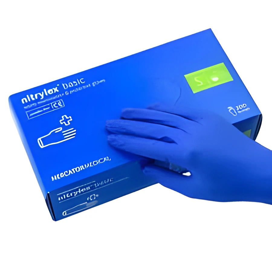 ПЕРЧАТКИ ОДНОРАЗОВІ 100 шт. (50пар) нітрилові NITRYLEX  BASIC L сині