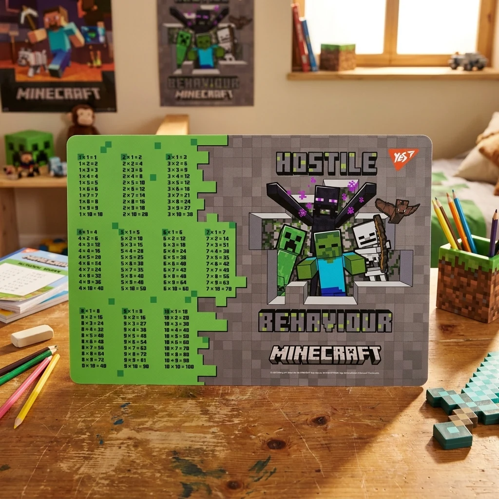 Підкладка "Minecraft" з таблицею множення 29*42 см