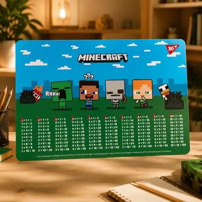 Підкладка пластикова для столу Yes Minecraft Boom таблиця множення 492261